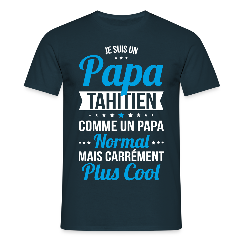 T-shirt Homme - Papa Tahitien Plus Cool - marine