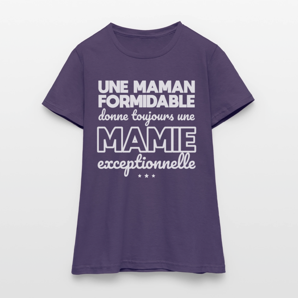 T-shirt Femme - Une Maman formidable donne une Mamie exceptionnelle - violet foncé