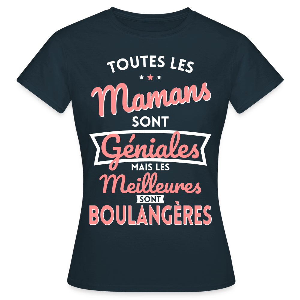 T-shirt Femme - Mamans géniales - Les meilleures sont boulangères - marine