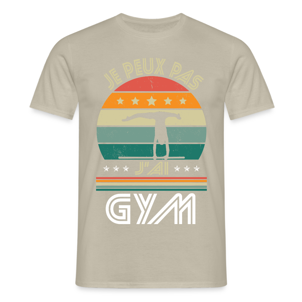 T-shirt Homme - Je peux pas j'ai Gym - beige sable