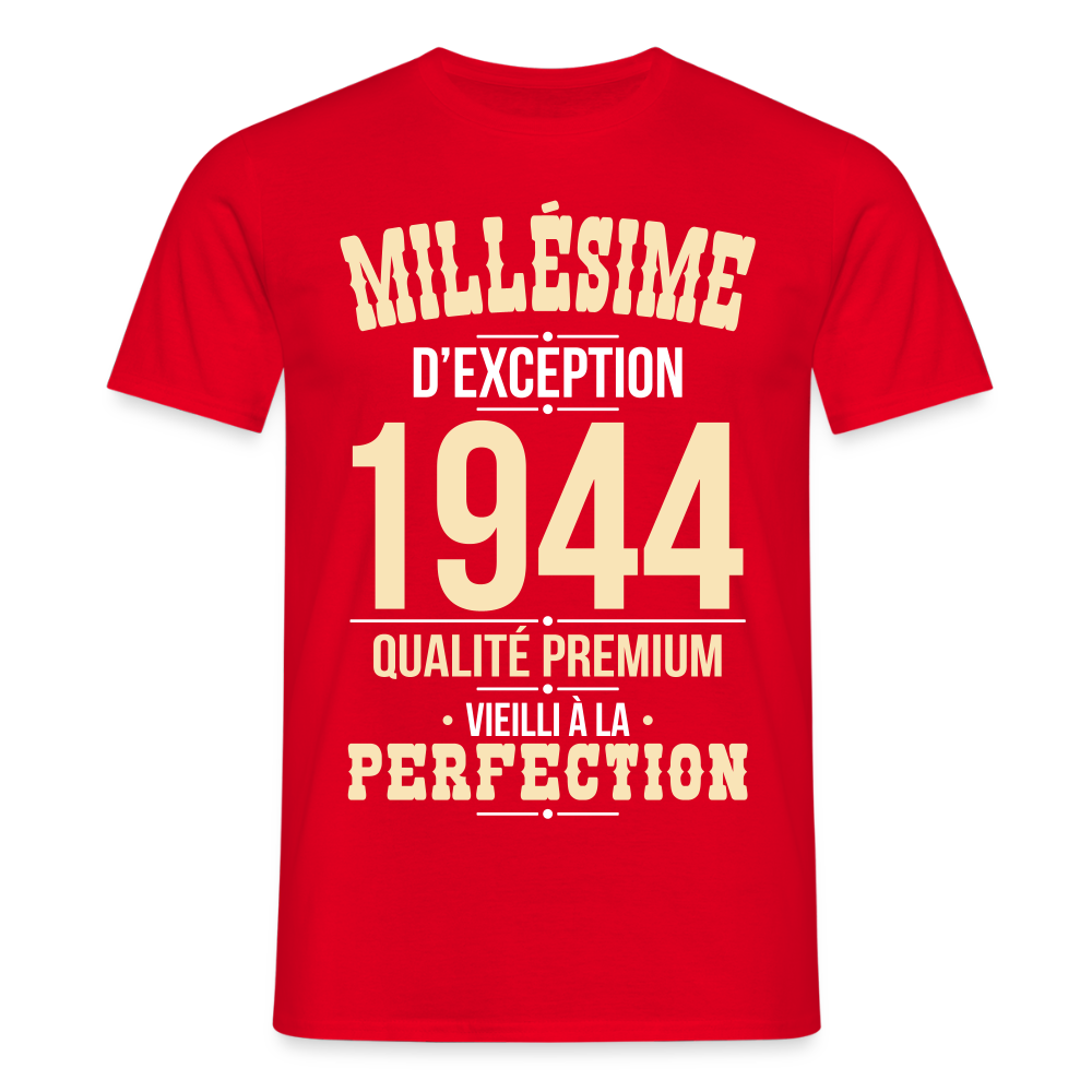 T-shirt Homme - Anniversaire 81 Ans - Millésime 1944 - rouge