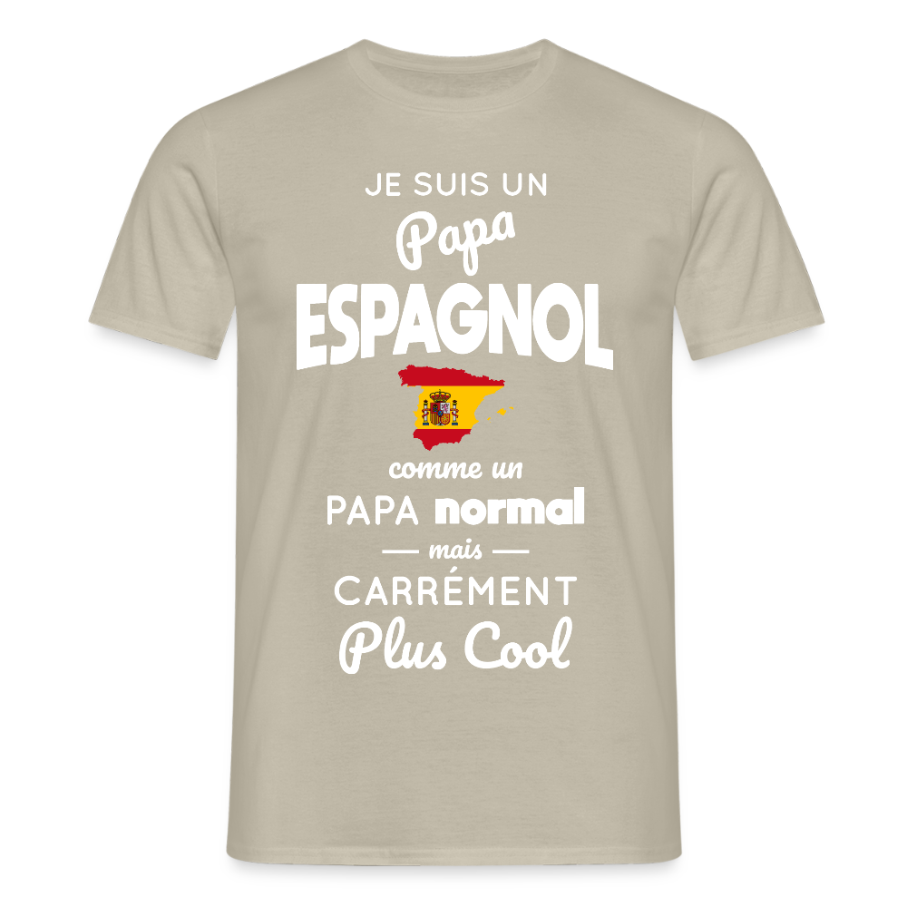 T-shirt Homme - Papa Espagnol Plus Cool - beige sable