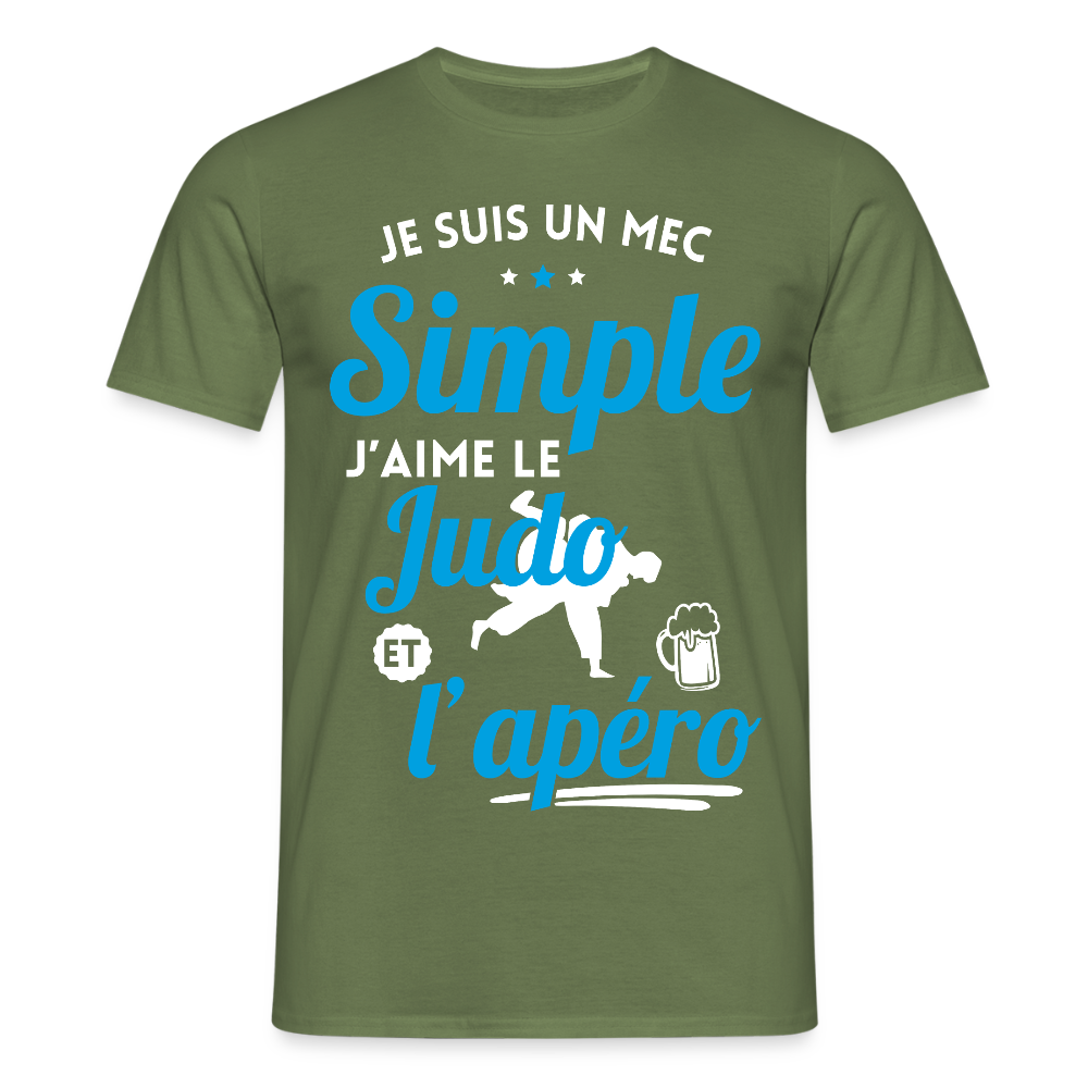 T-shirt Homme - J'aime le judo et l'apéro - vert militaire