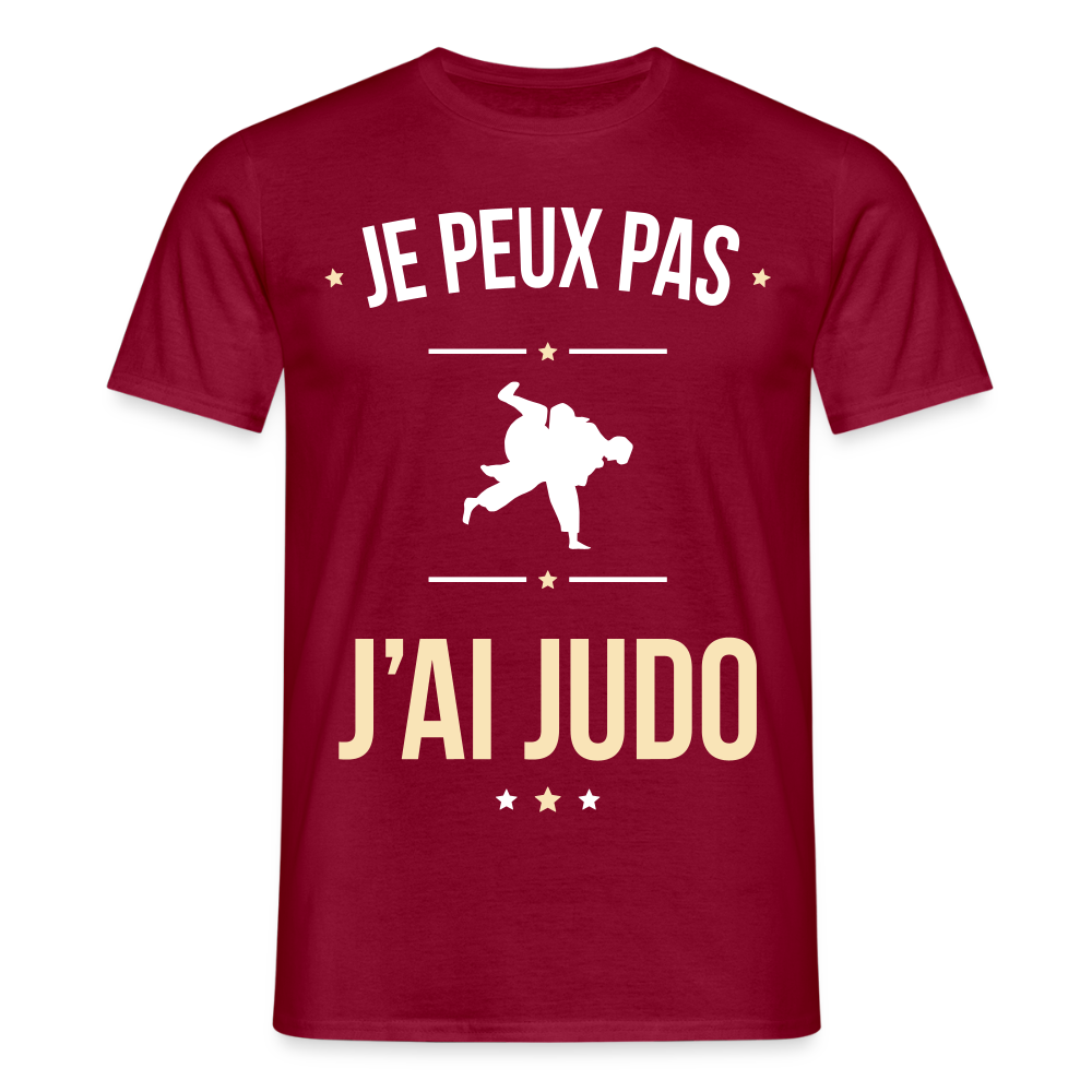 T-shirt Homme - Je peux pas j'ai Judo - rouge brique