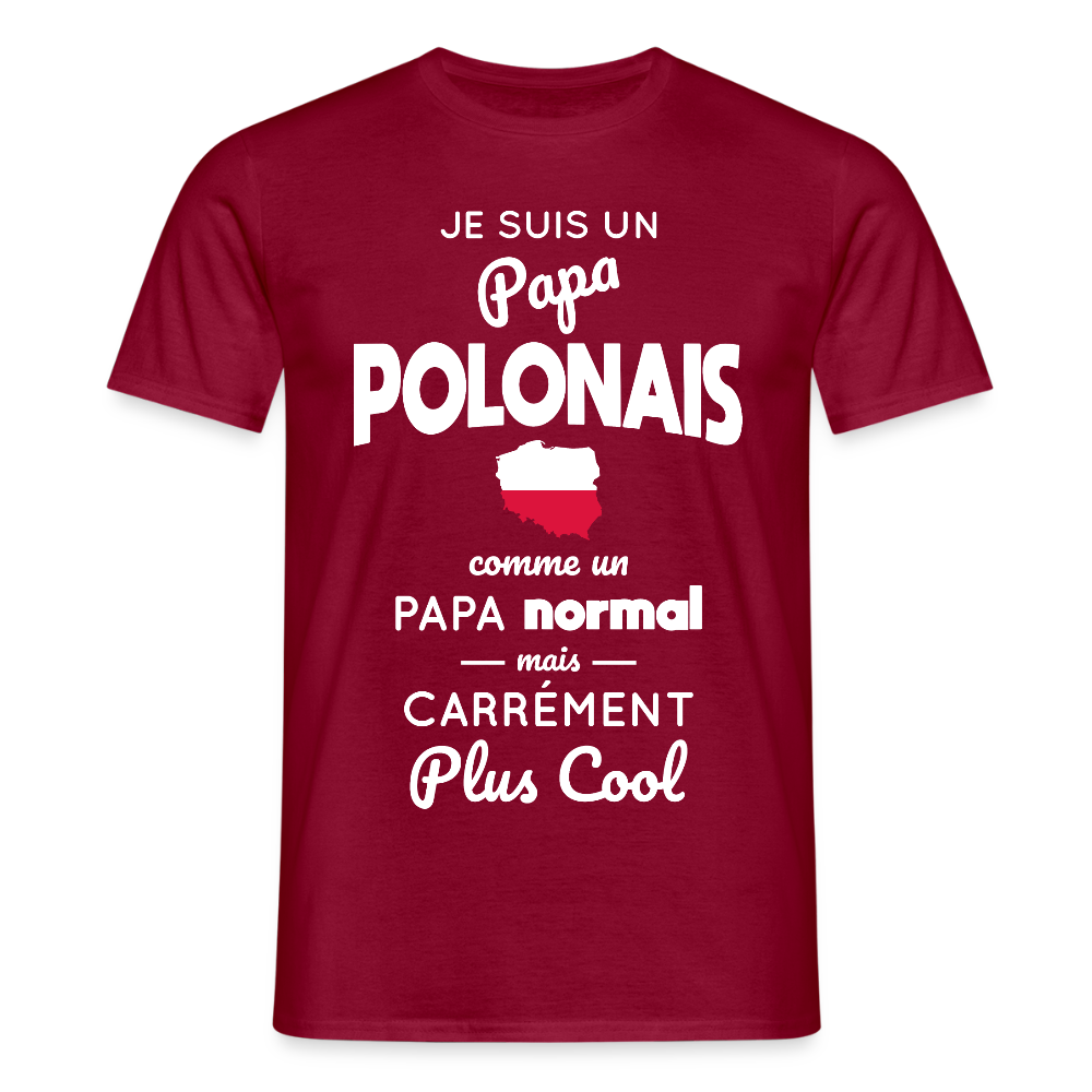 T-shirt Homme - Papa Polonais Plus Cool - rouge brique