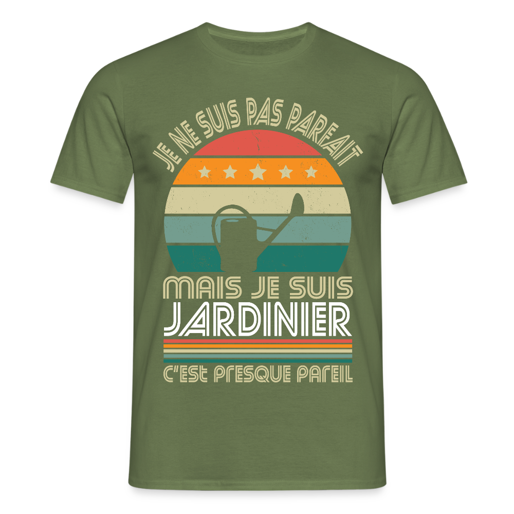 T-shirt Homme - Je ne suis pas parfait mais je suis Jardinier - vert militaire