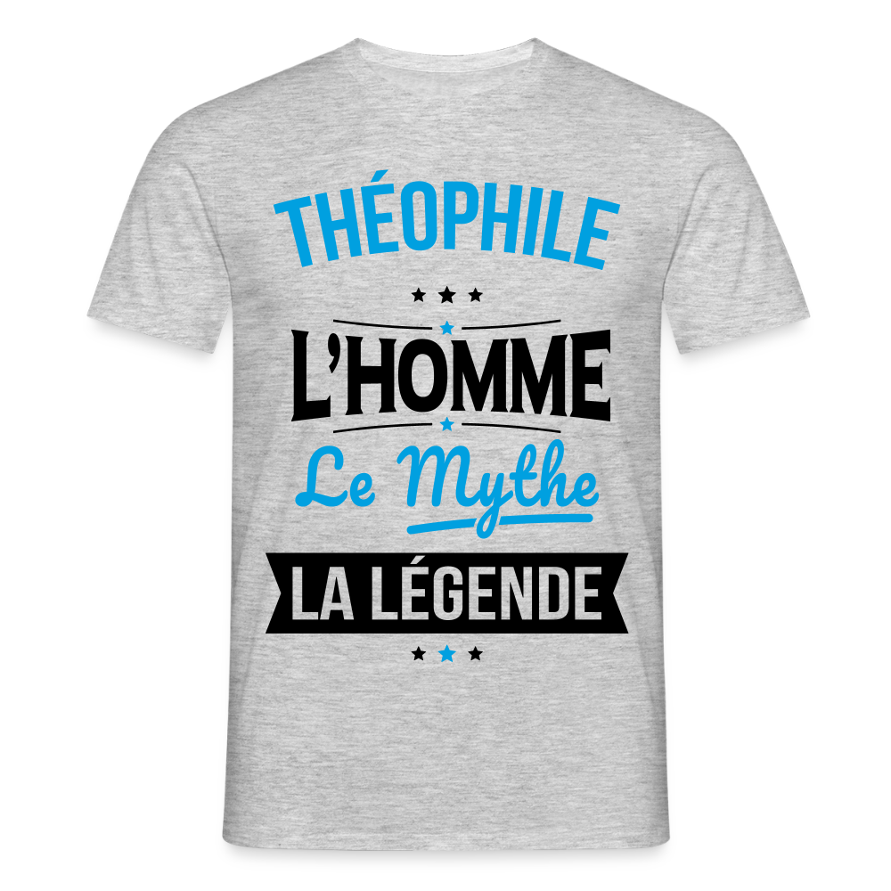 T-shirt Homme - Théophile - l'Homme - le Mythe - la Légende - gris chiné