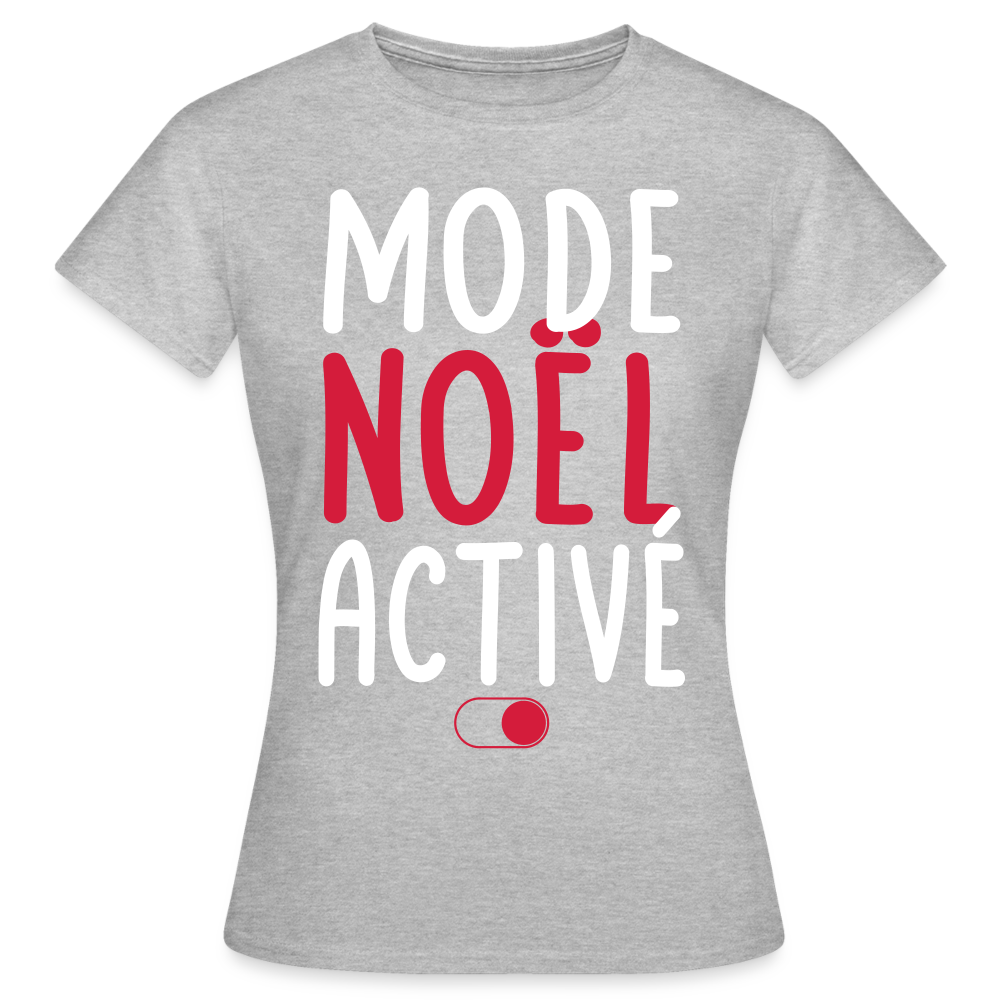 T-shirt Femme - Mode Noël activé - gris chiné