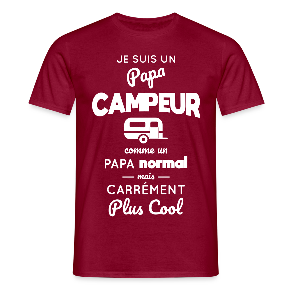 T-shirt Homme - Papa campeur plus cool - rouge brique