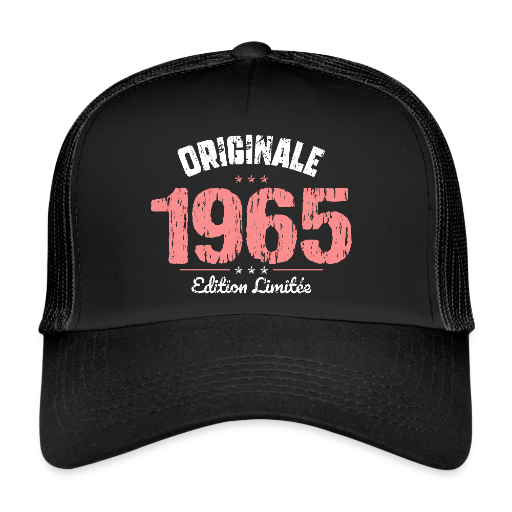 Casquette Trucker - Anniversaire 60 Ans - Originale 1965 - noir/noir