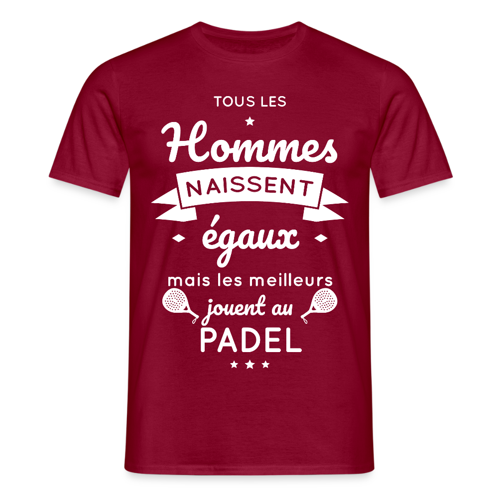 T-shirt Homme - Les Meilleurs Jouent Au Padel - rouge brique