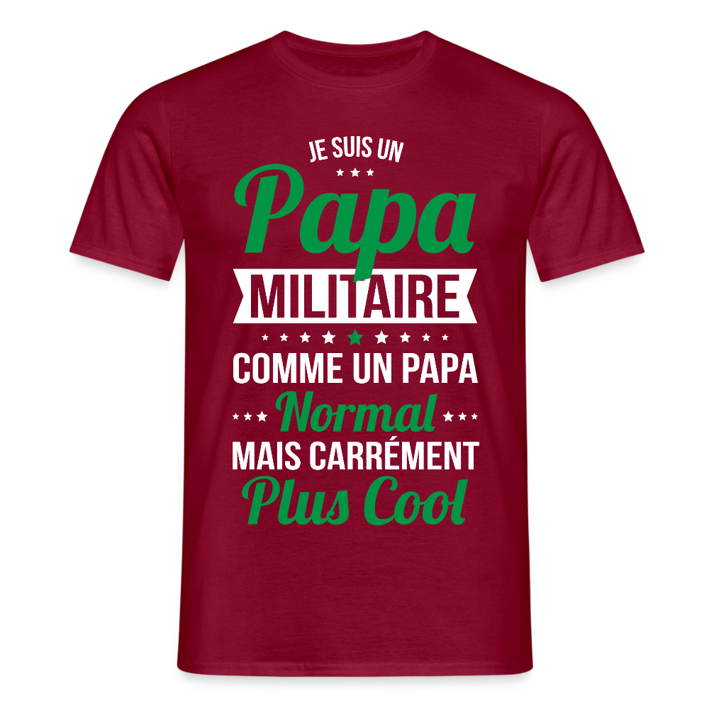 T-shirt Homme - Papa militaire plus cool - rouge brique