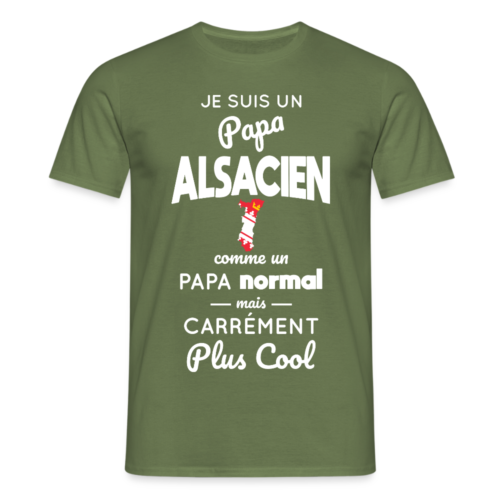 T-shirt Homme - Papa Alsacien Plus Cool - vert militaire