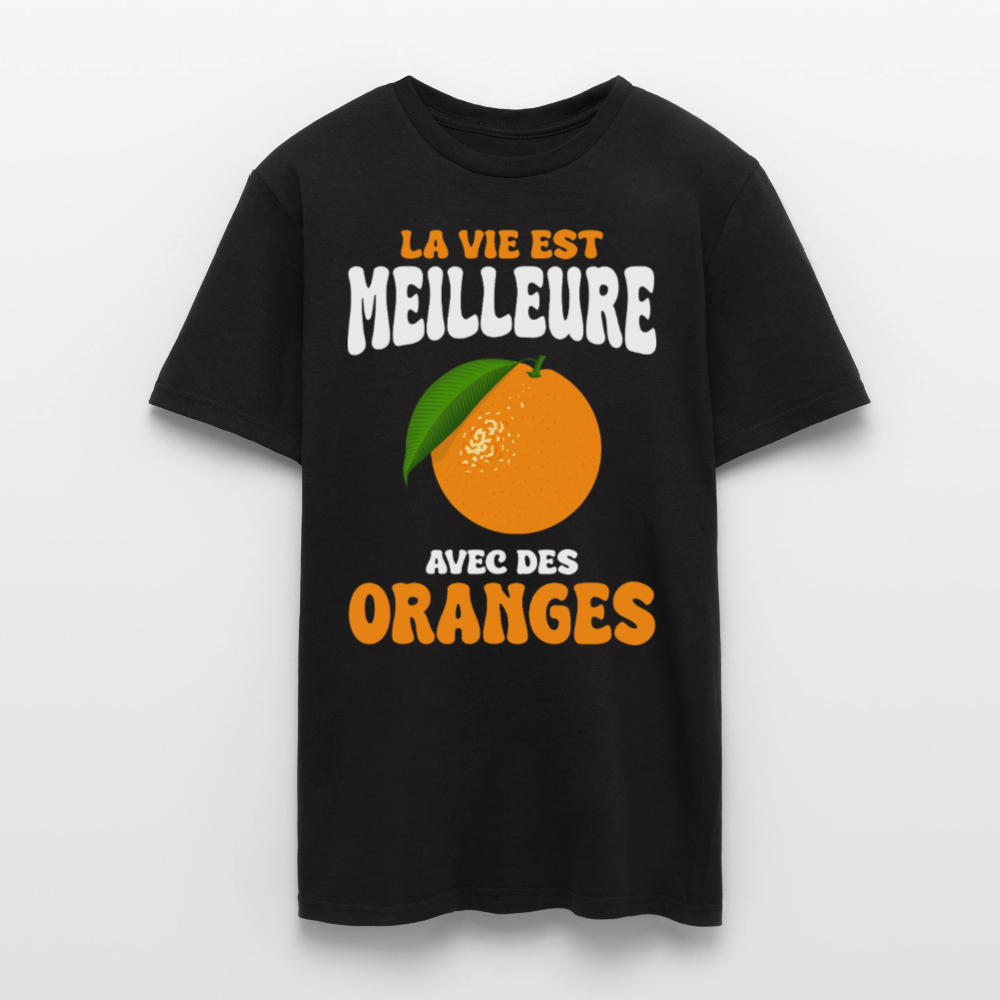 T-shirt Homme - La vie est meilleure avec des oranges - noir