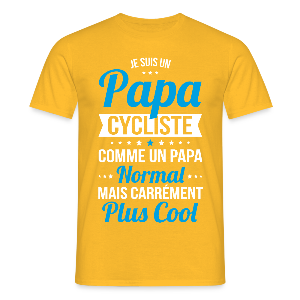 T-shirt Homme - Papa cycliste plus cool - jaune