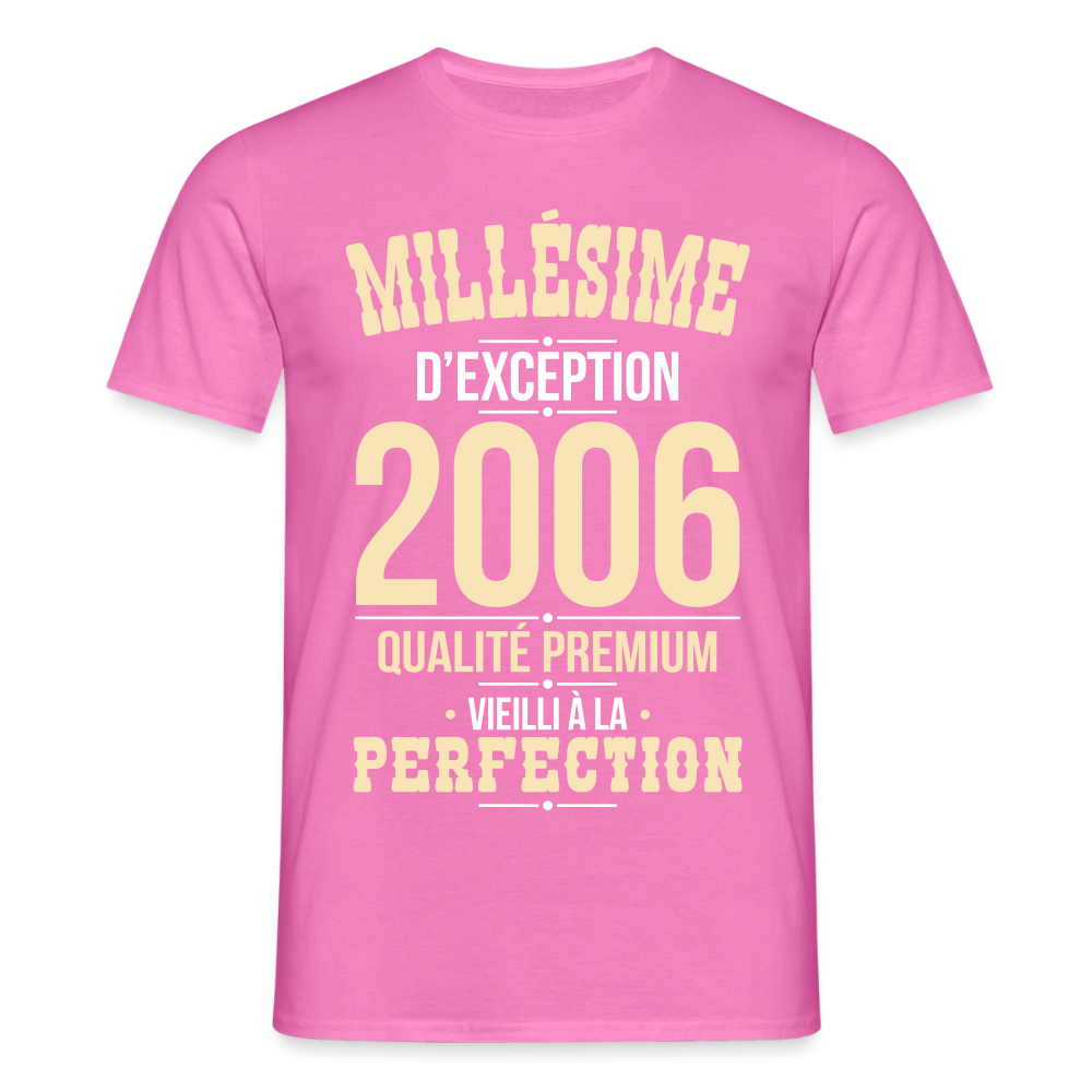 T-shirt Homme - Anniversaire 19 Ans - Millésime 2006 - rose