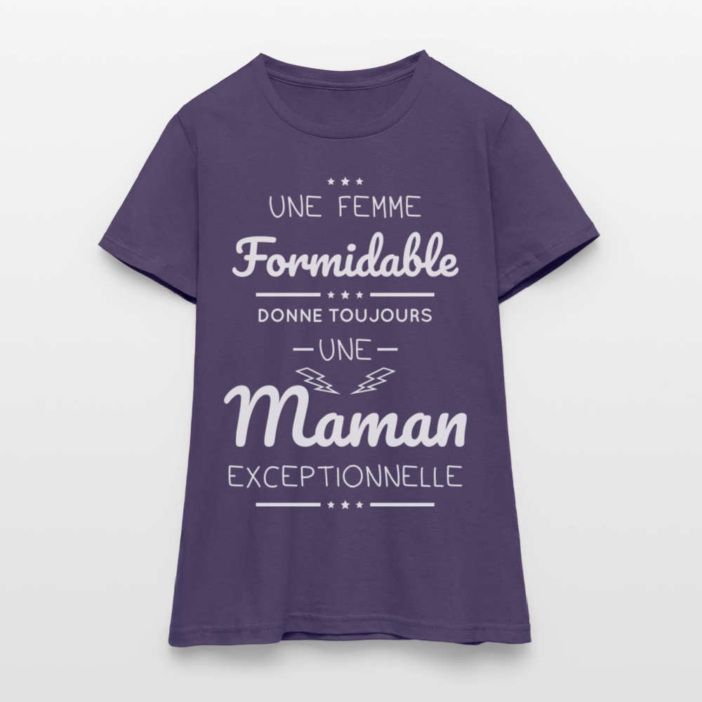 T-shirt Femme - Une femme formidable donne une Maman exceptionnelle - violet foncé