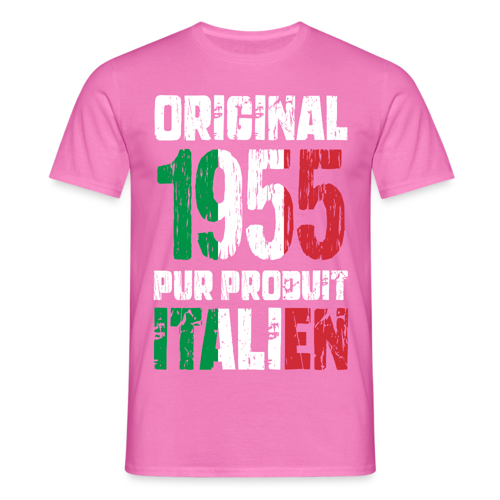T-shirt Homme - Anniversaire 70 Ans - Original 1955 - Pur produit Italien - rose
