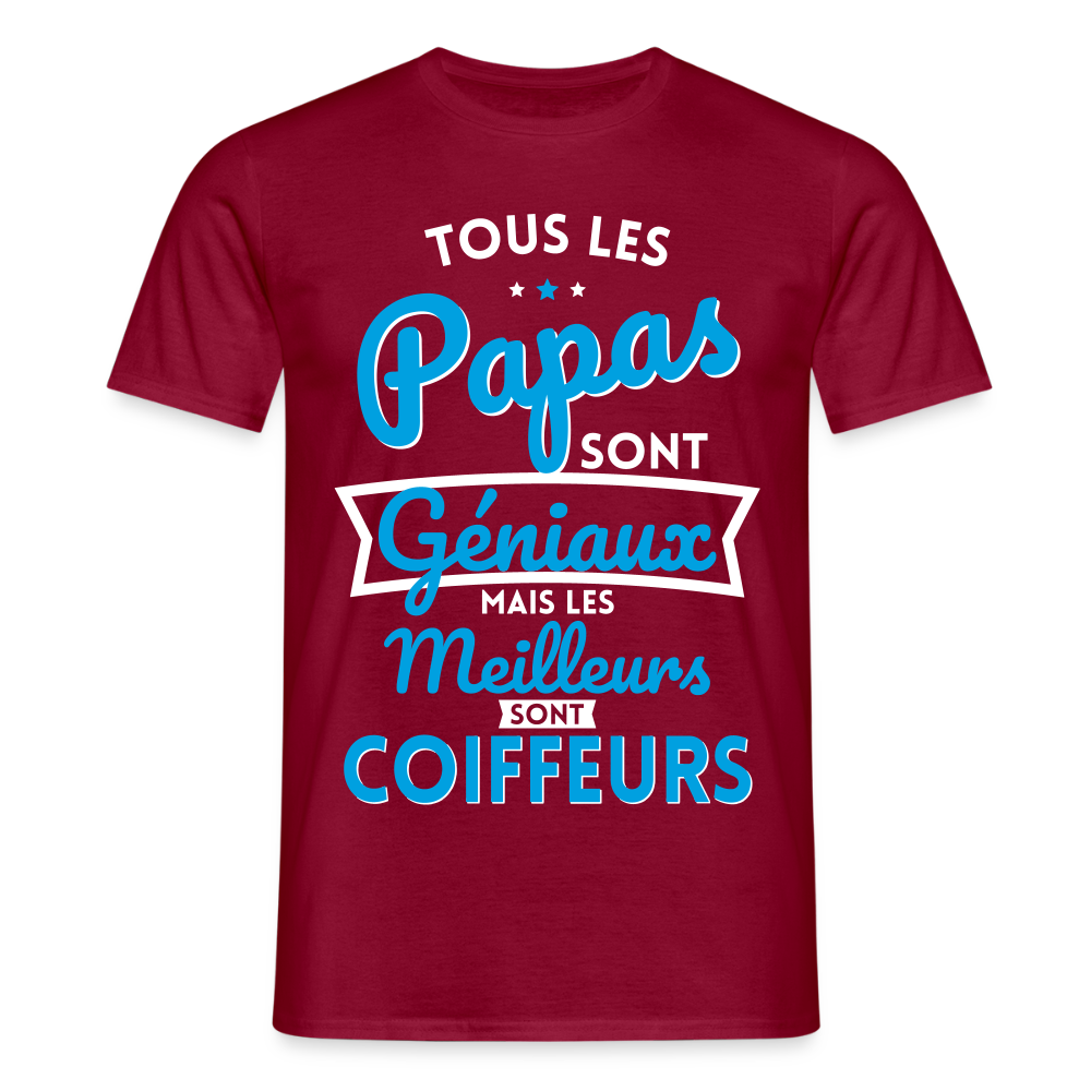 T-shirt Homme - Papas géniaux - Les meilleurs sont coiffeurs - rouge brique