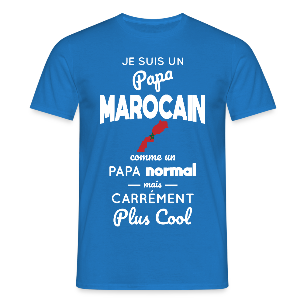 T-shirt Homme - Papa Marocain Plus Cool - bleu royal