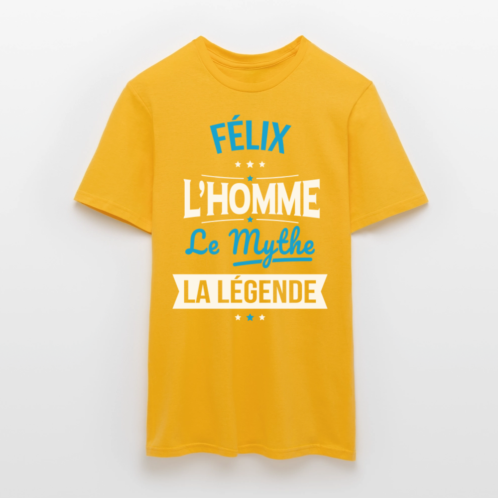 T-shirt Homme - Félix - l'Homme - le Mythe - la Légende - jaune