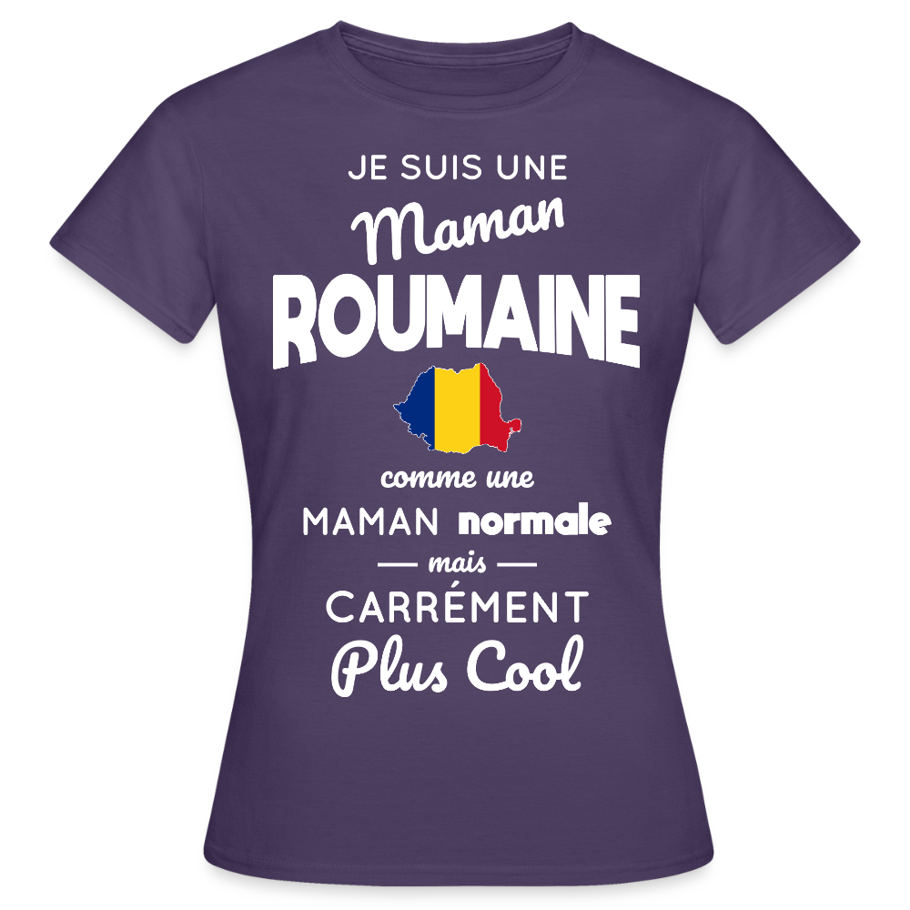 T-shirt Femme - Maman Roumaine plus cool - violet foncé