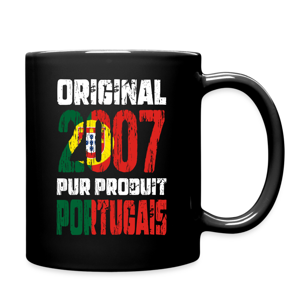 Mug uni - Anniversaire 18 Ans - Original 2007 - Pur produit Portugais - noir