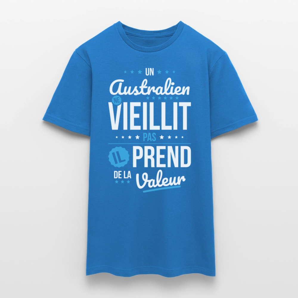 T-shirt Homme - Un Australien ne vieillit pas - bleu royal
