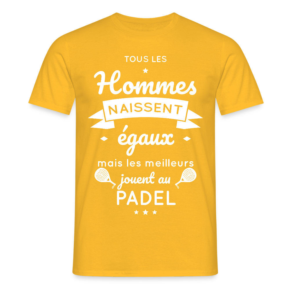T-shirt Homme - Les Meilleurs Jouent Au Padel - jaune