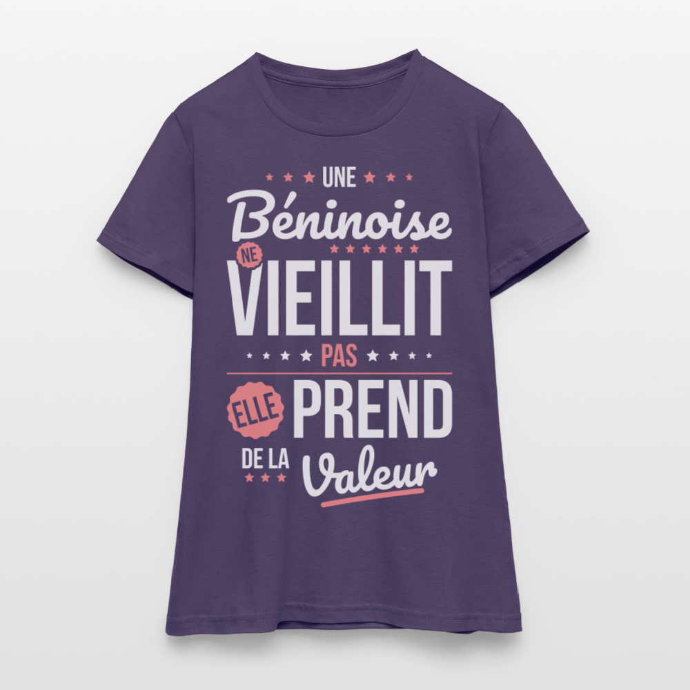 T-shirt Femme - Une Béninoise ne vieillit pas - violet foncé
