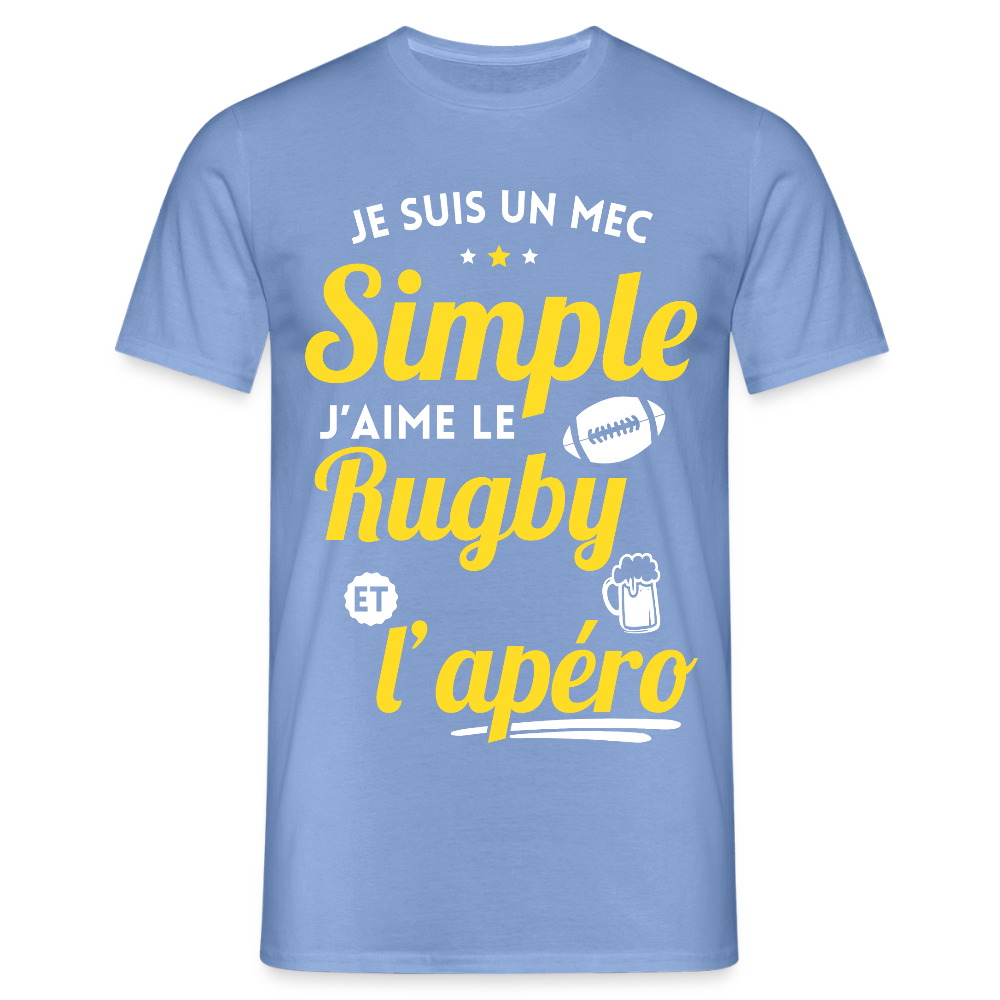 T-shirt Homme - J'aime le rugby et l'apéro - carolina blue