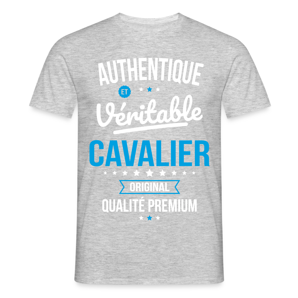 T-shirt Homme - Authentique et véritable Cavalier - gris chiné