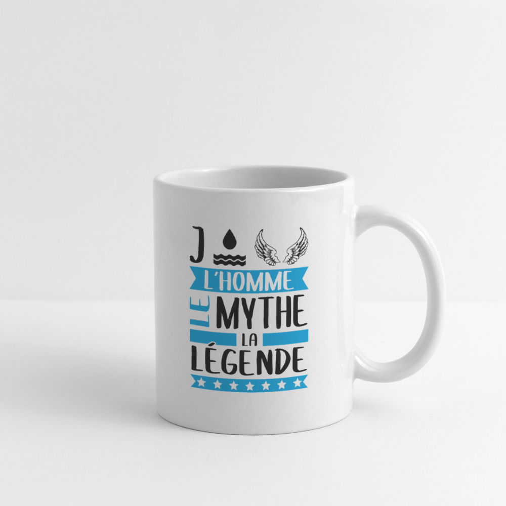 Mug blanc Joël rébus – L’homme, le mythe, la légende - blanc