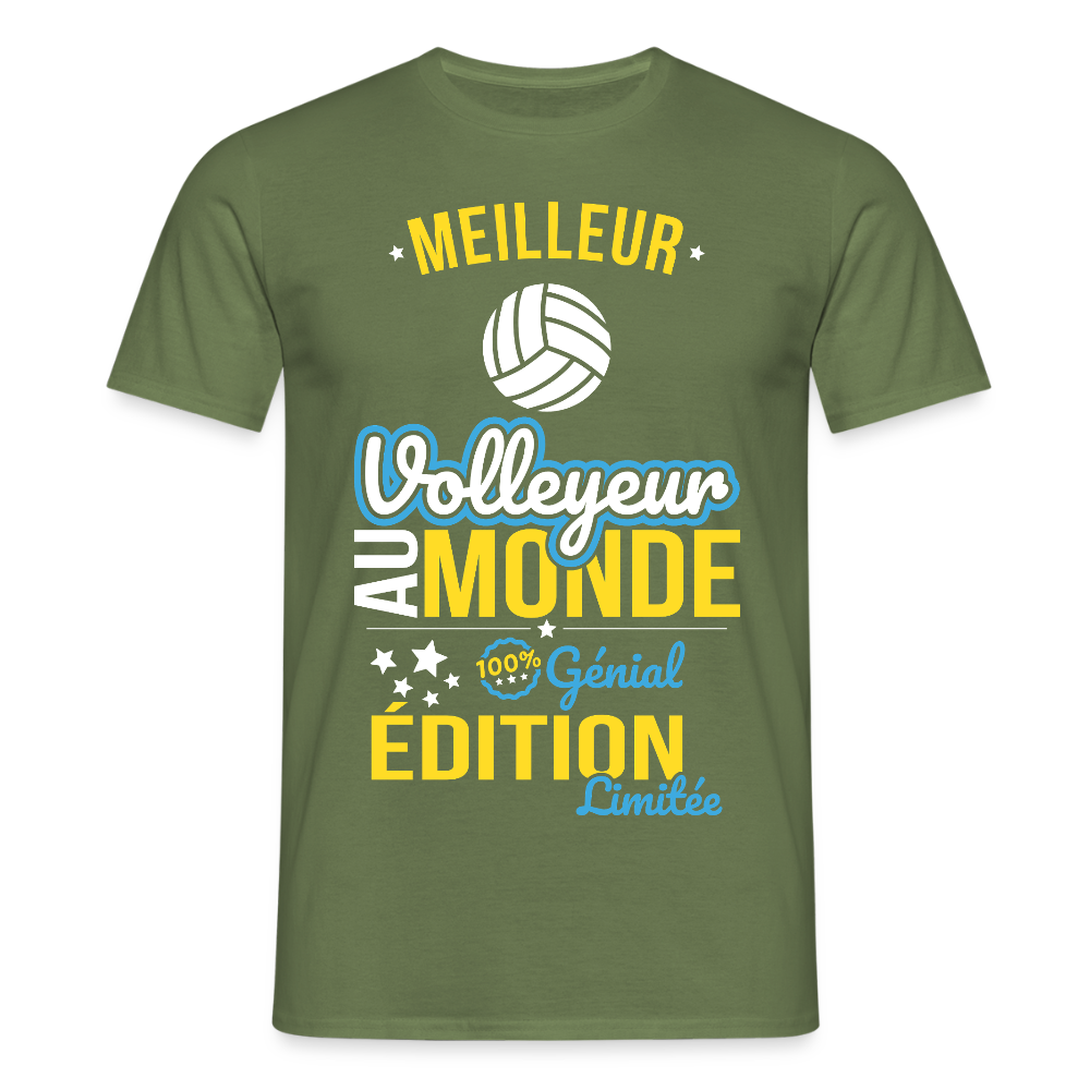 T-shirt Homme - Meilleur Volleyeur au monde - 100% génial - vert militaire