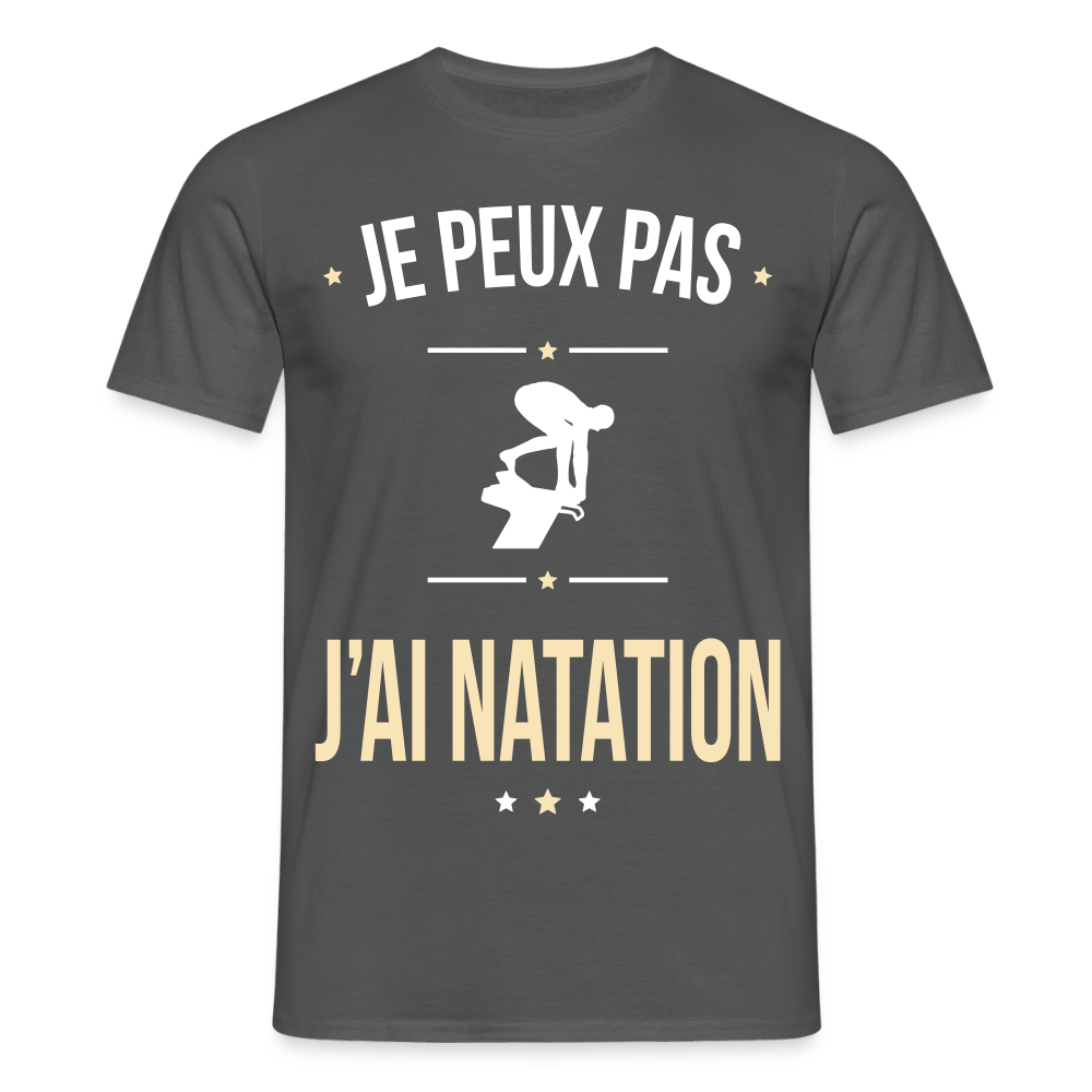 T-shirt Homme - Je peux pas j'ai Natation - charbon