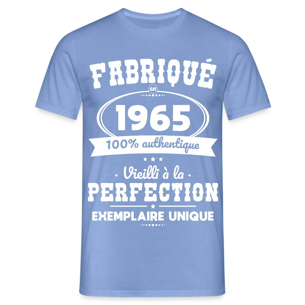 T-shirt Homme - Anniversaire 60 Ans - Fabriqué en 1965 - carolina blue