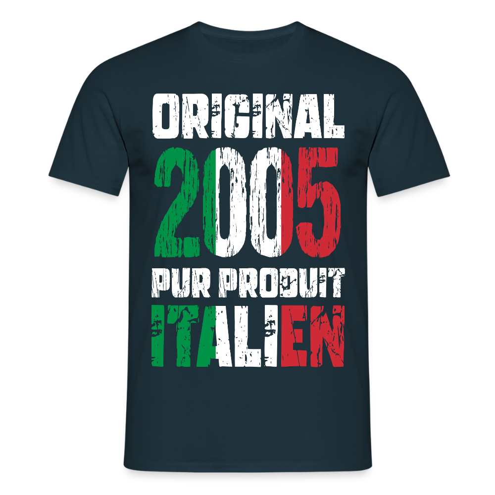 T-shirt Homme - Anniversaire 20 Ans - Original 2005 - Pur produit Italien - marine