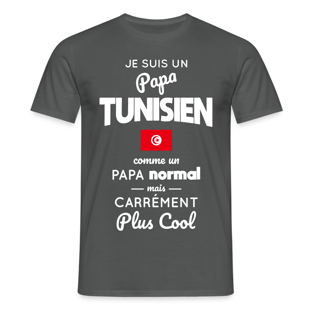 T-shirt Homme - Papa Tunisien Plus Cool - charbon