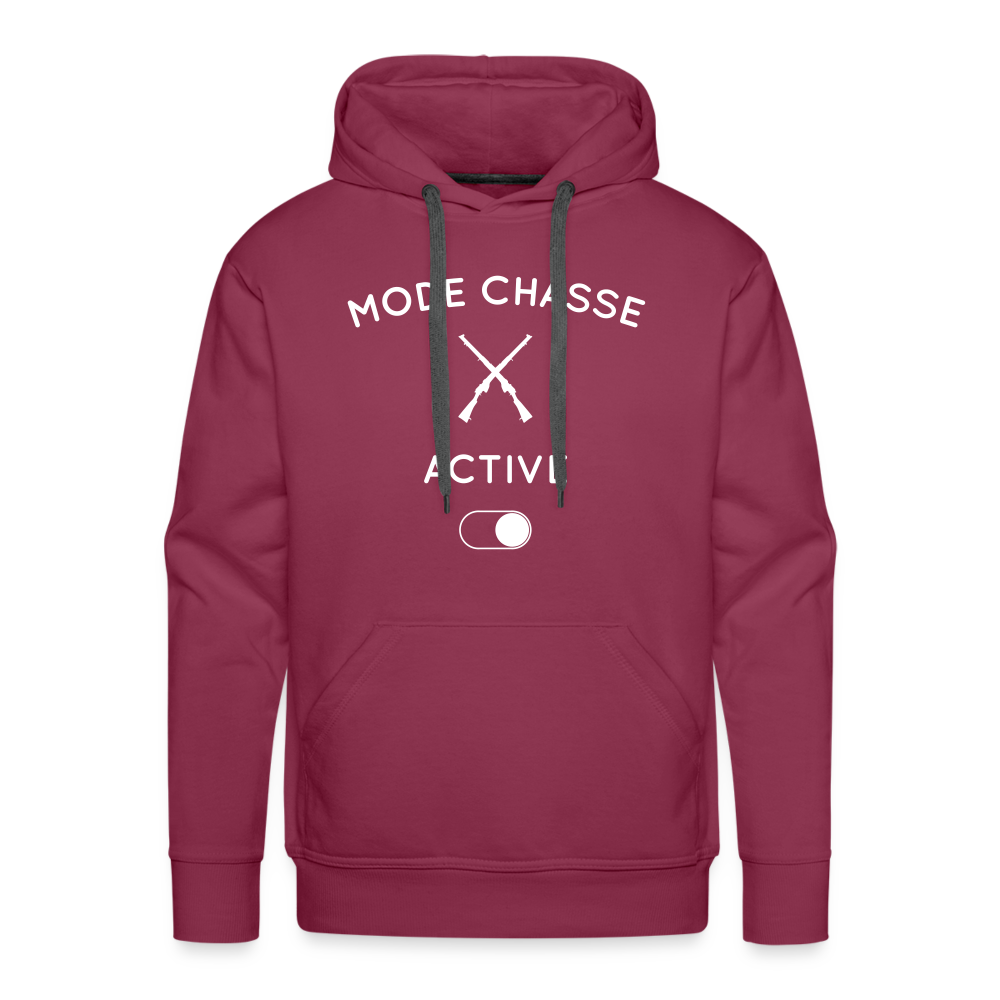 Sweat à capuche Premium Homme - Mode chasse activé - bordeaux