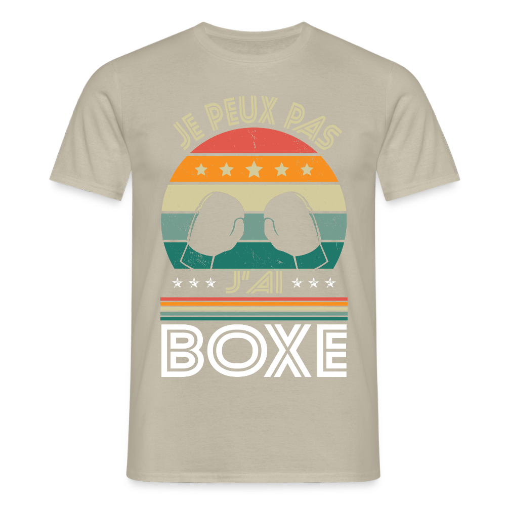 T-shirt Homme - Je peux pas j'ai Boxe - beige sable