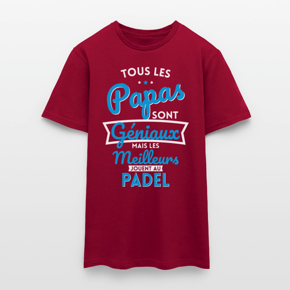 T-shirt Homme - Papas géniaux - Les meilleurs jouent au padel - rouge brique