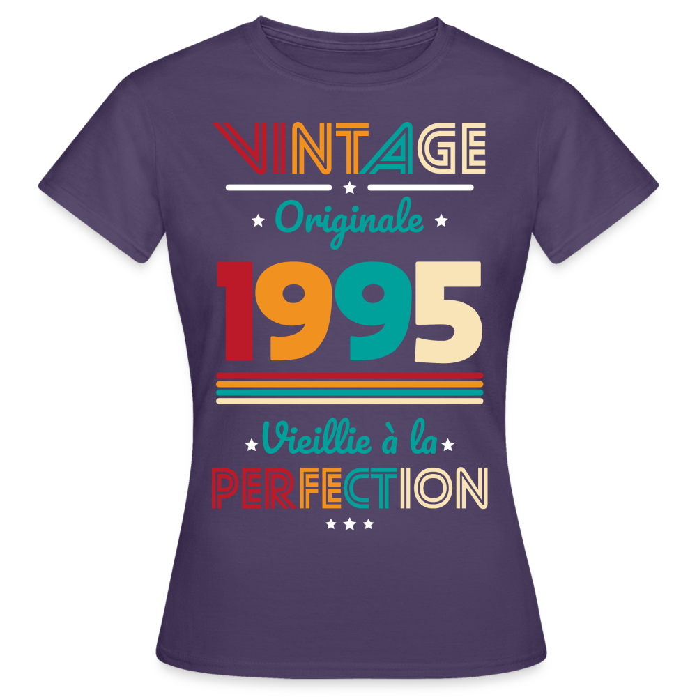 T-shirt Femme - Anniversaire 30 Ans - Vintage Originale 1995 - violet foncé