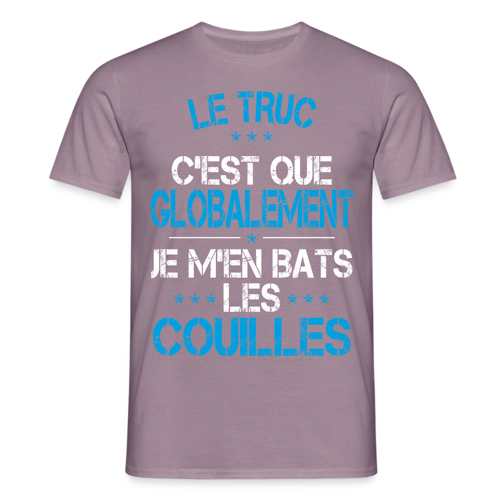 T-shirt Homme - Je m'en bats les couilles - mauve gris