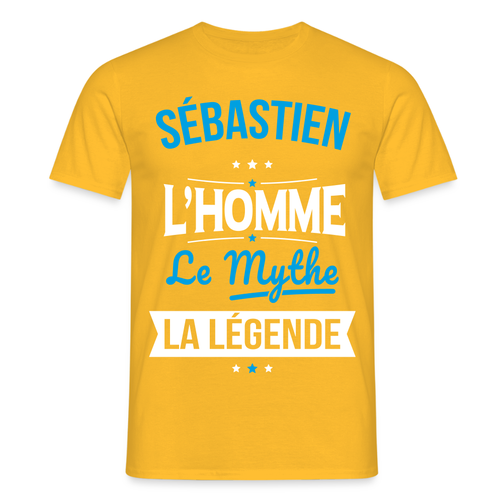 T-shirt Homme - Sébastien - l'Homme - le Mythe - la Légende - jaune