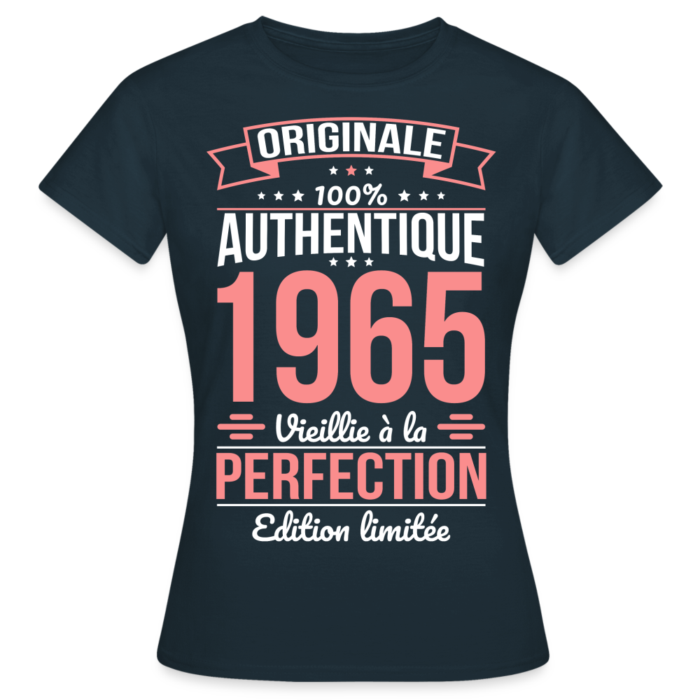 T-shirt Femme - Anniversaire 60 Ans - Originale 1965 - marine