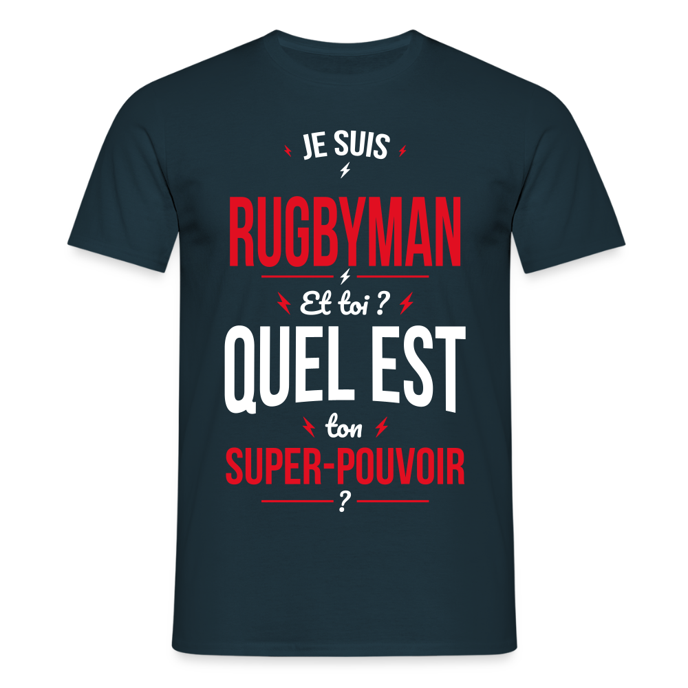T-shirt Homme - Je suis rugbyman - Super-pouvoir - marine
