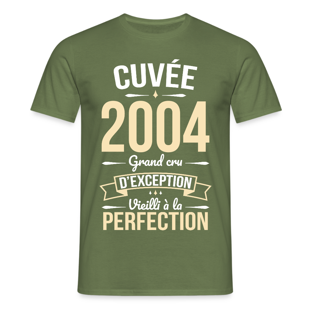 T-shirt Homme - Anniversaire 21 Ans - Cuvée 2004 - vert militaire