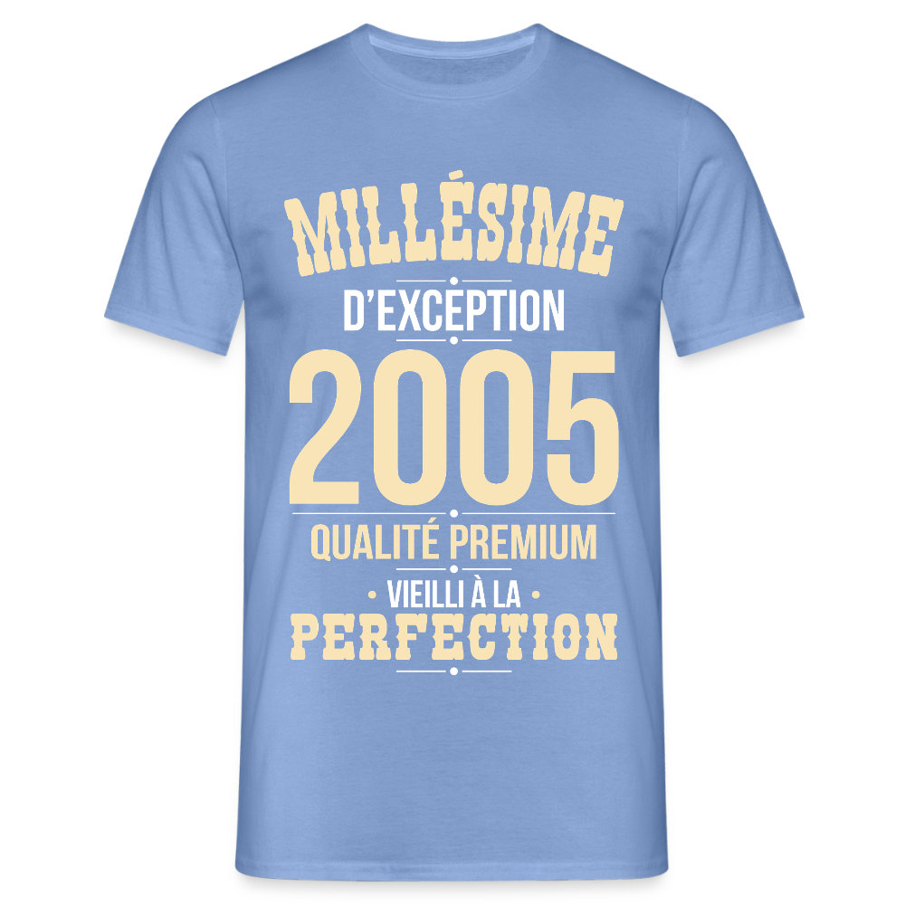 T-shirt Homme - Anniversaire 20 Ans - Millésime 2005 - carolina blue