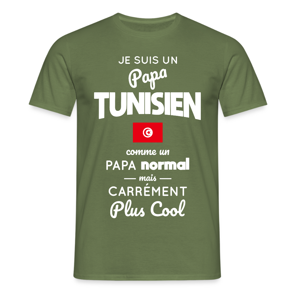 T-shirt Homme - Papa Tunisien Plus Cool - vert militaire