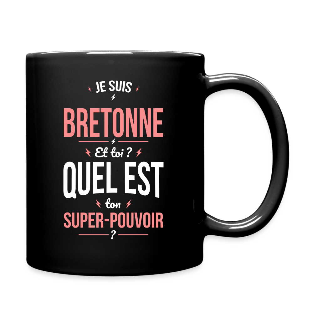 Mug uni - Je suis Bretonne - Super-pouvoir - noir